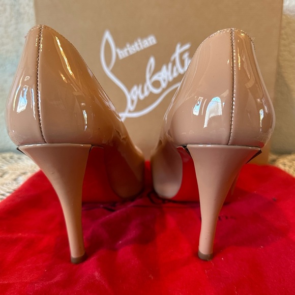 Christian Louboutin Nude Patent Argotik 100 Pumps - Picture 8 of 13